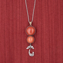 Coral and Rose-Cut Diamond Pendant c1860