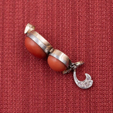 Coral and Rose-Cut Diamond Pendant c1860