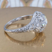 Edwardian Carved Platinum Ring c1910