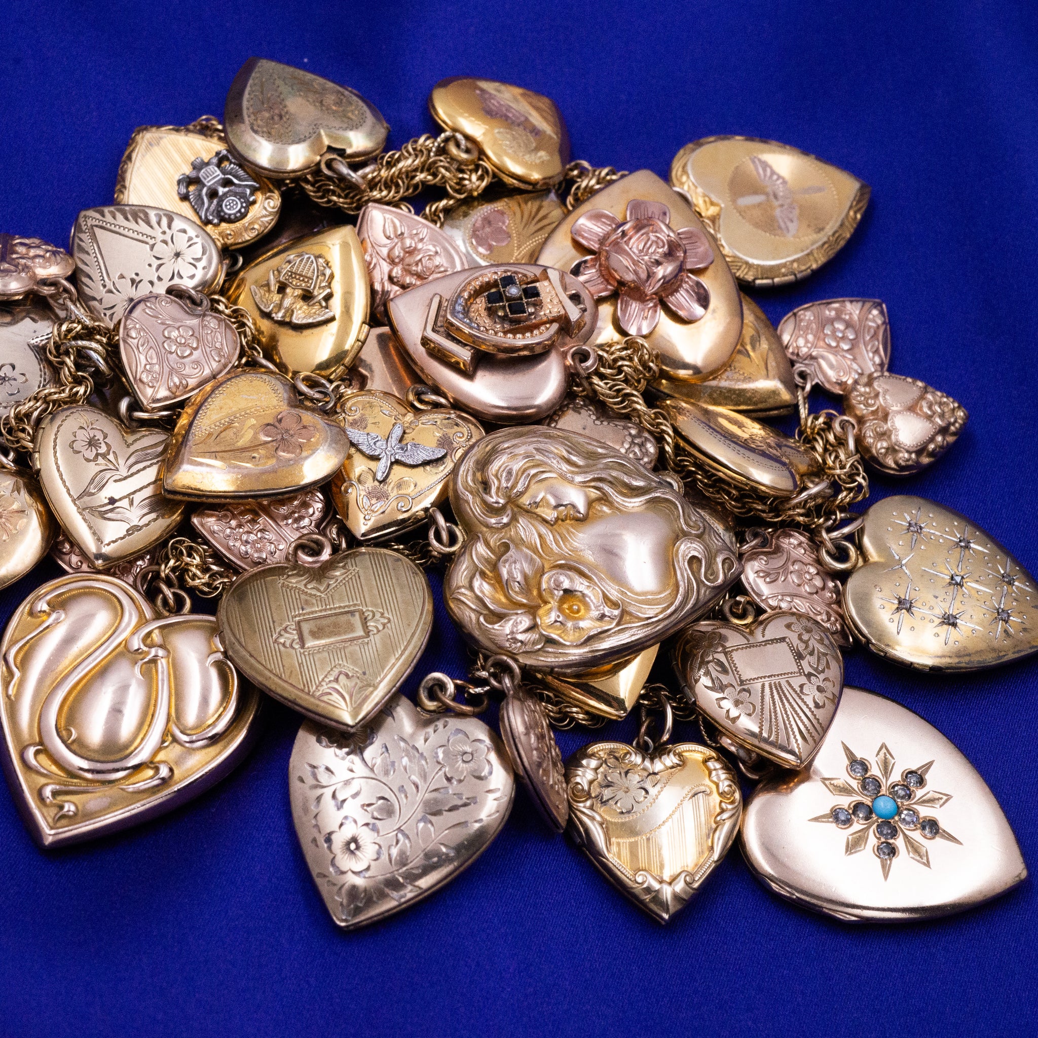 Antique Heart Locket Collection Necklace – Pippin Vintage Jewelry
