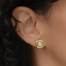 Square Pavé Diamond Studs