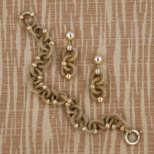 Gold Mesh-Link Drop Earrings c1980