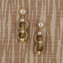 Gold Mesh-Link Drop Earrings c1980