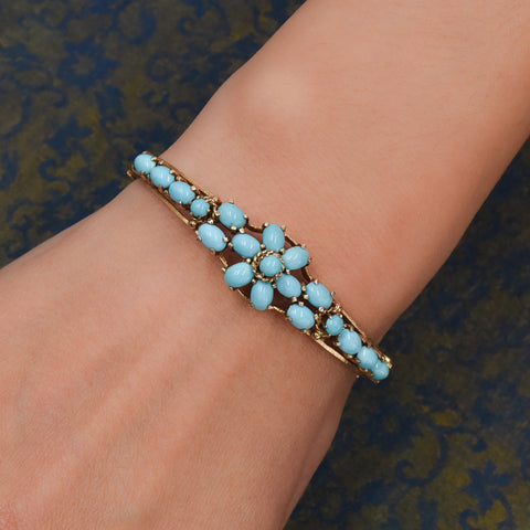 Victorian Revival Turquoise Bangle