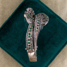 Georgian Revival Diamond & Emerald Snake Bangle