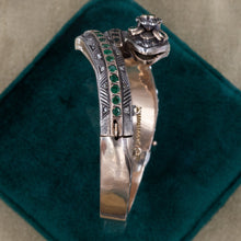 Georgian Revival Diamond & Emerald Snake Bangle