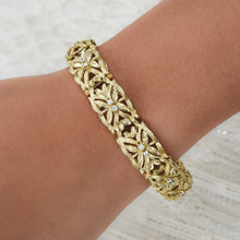 Gold Floral Panel Bracelet c1980