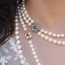 Pearl Double Strand with Jade Clasp c1950