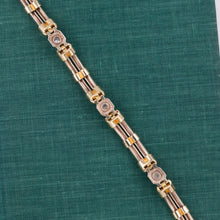 Double Tube-Link Bracelet with Diamonds c1980