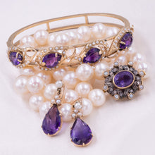 Amethyst & Pearl Earrings c1910