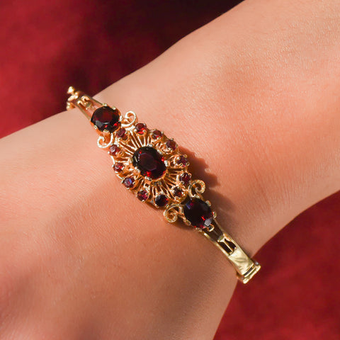 Victorian Revival Garnet Bangle