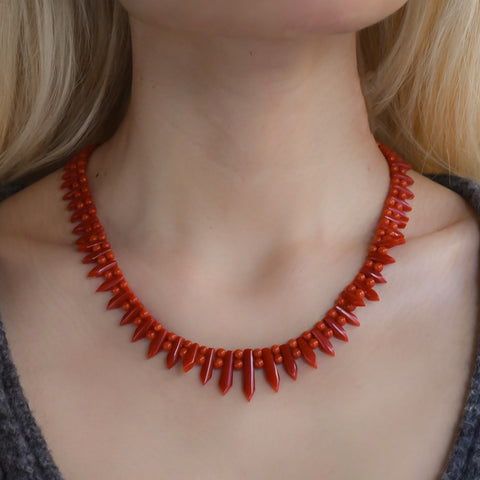 Antique Sardinian Coral Necklace