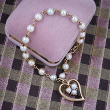 Pearl Bracelet with Witch's Heart Charm c1950