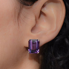 Emerald-Cut Amethyst Earrings c1980