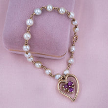Pearl Bracelet with Witch's Heart Charm c1950