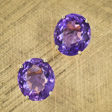 Oval-cut Amethyst Studs