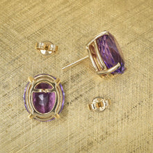 Oval-cut Amethyst Studs