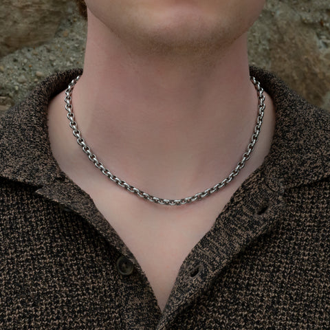 Heavy Platinum Rolo Chain