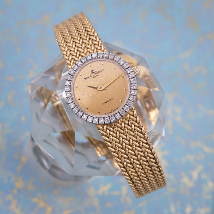 Baume & Mercier Diamond Bezeled Gold Wristwatch