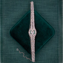 Art Deco Kozibe Diamond Bracelet with Emeralds c1920