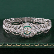 Art Deco Kozibe Diamond Bracelet with Emeralds c1920