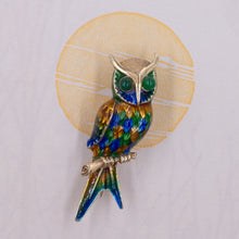 Enamel Owl Brooch c1930