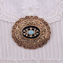 Victorian Revival Opal & Onyx Pin Pendant c1930