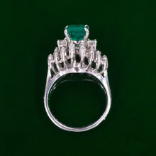 Colombian Emerald & Diamond Steps Ring c1950