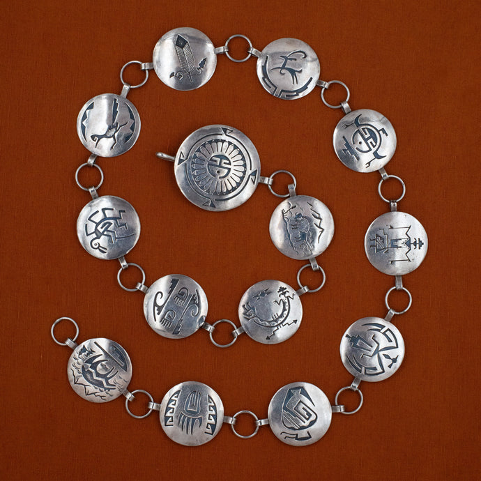 Silver Story Belt by William Yazzie c1960