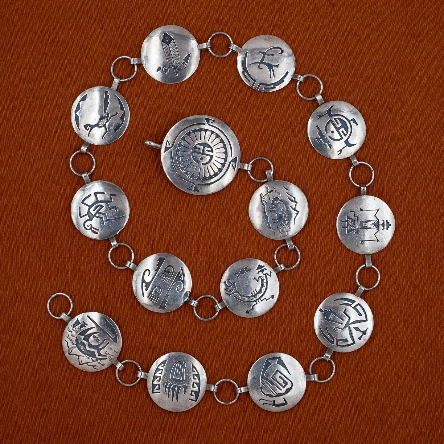 Silver Story Belt by William Yazzie c1960