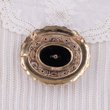Victorian Revival Opal & Onyx Pin Pendant c1930
