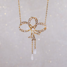 Seed Pearl Bow Lavaliere c1880
