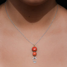 Coral and Rose-Cut Diamond Pendant c1860