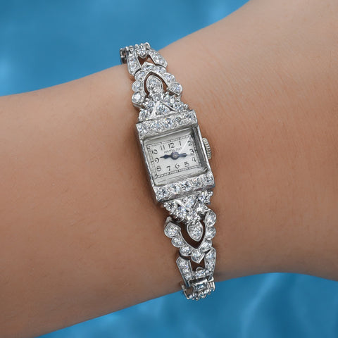 Deco Diamond Watch by Hamilton c1930