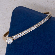 Asymmetrical Tension-Set Diamond Bangle c1980
