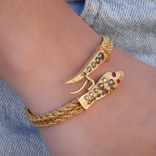 Snake Bangle with Rose-Cut Diamonds
