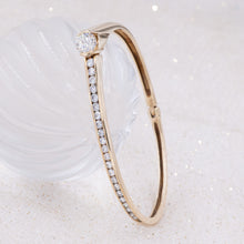 Asymmetrical Tension-Set Diamond Bangle c1980