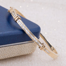 Gold Channel-Set Diamond Bangle c1980