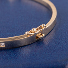 Gold Channel-Set Diamond Bangle c1980
