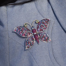 Kanaris Multicolored Sapphire Butterfly Brooch