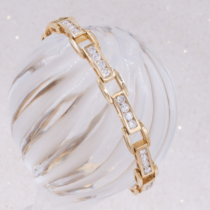 Diamond Bar Link Eternity Bracelet c1980