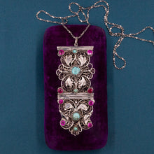 Antique Ottoman Ruby & Turquoise Pendant