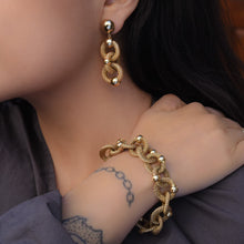Gold Mesh-Link Drop Earrings c1980