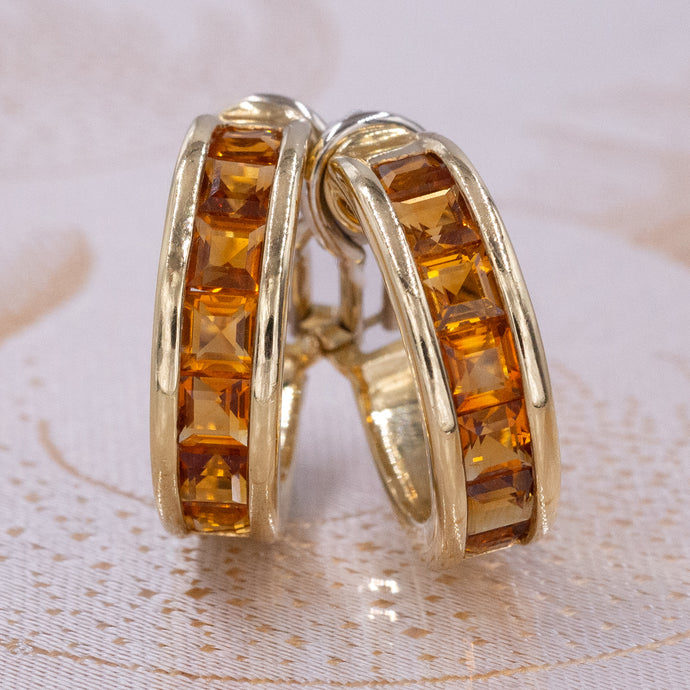 Madeira Citrine Hoop Earrings