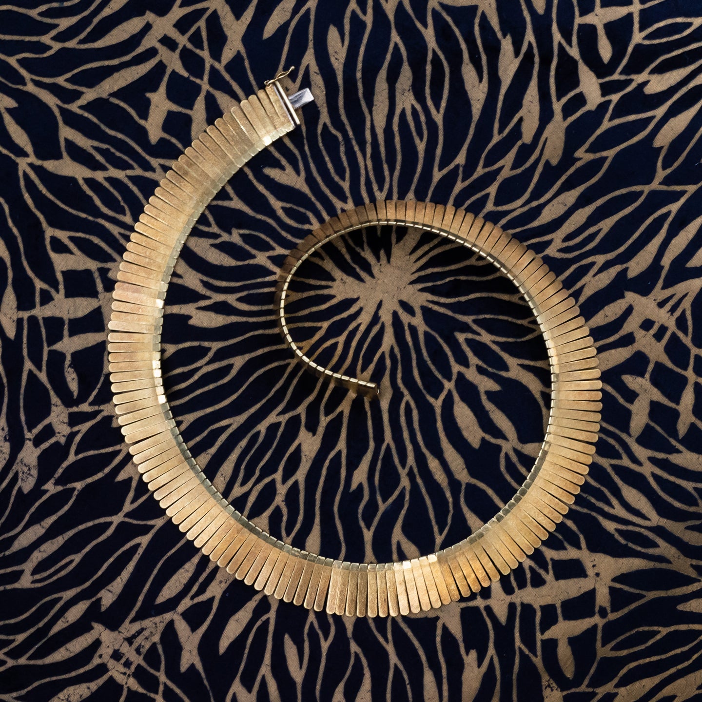 Gold Fringe Collar Necklace c1980