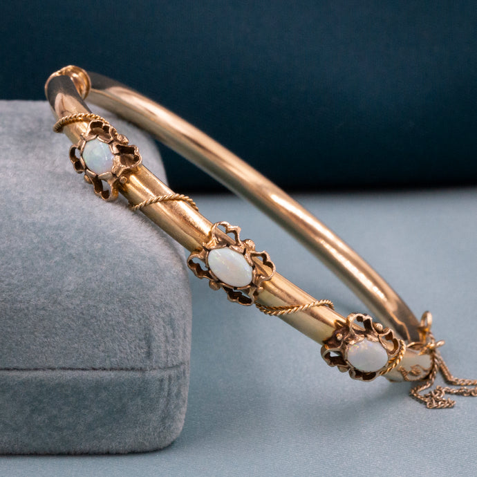 Victorian Revival Opal Bangle c1930