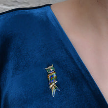 Enamel Owl Brooch c1930