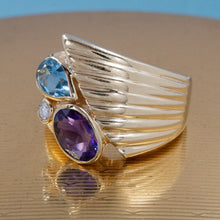 Multi-Gem Cocktail Ring c1980