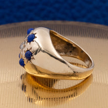 Old Mine-Cut Diamond & Lapis Bombé Ring