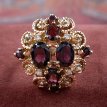 Victorian Revival Garnet Cocktail Ring